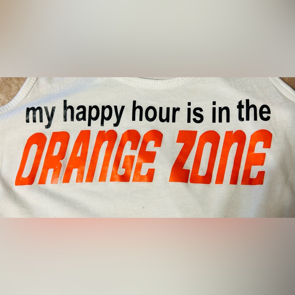 Orangetheory White Tank Top with Orange Text - Picture 2 of 3